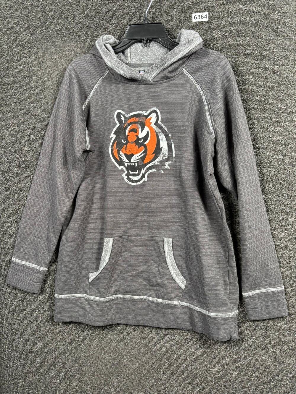 Cincinnati Bengals Hoodie Womens XL Gray NFL Football Pullover Sweatshirt